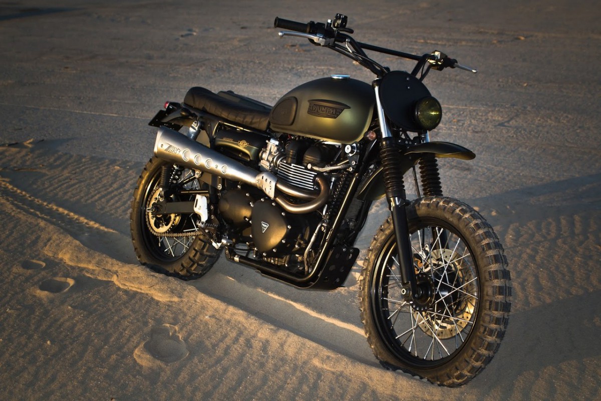 Мастера Ton-Up Garage на базе Triumph Scrambler 2012 создали байк Triumph Amazonia.