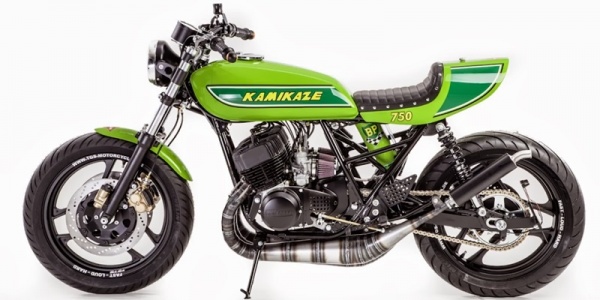 Немецкие кастомайзеры создали стрит-рейсер Kamikaze на базе Kawasaki H2 1974