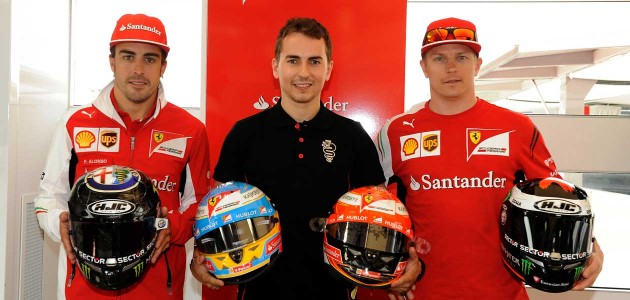 Хорхе Лоренсо встретился с пилотами Ferrari в время Гран При Испании Хорхе Лоренсо встретился с пилотами Ferrari в время Гран При Испании